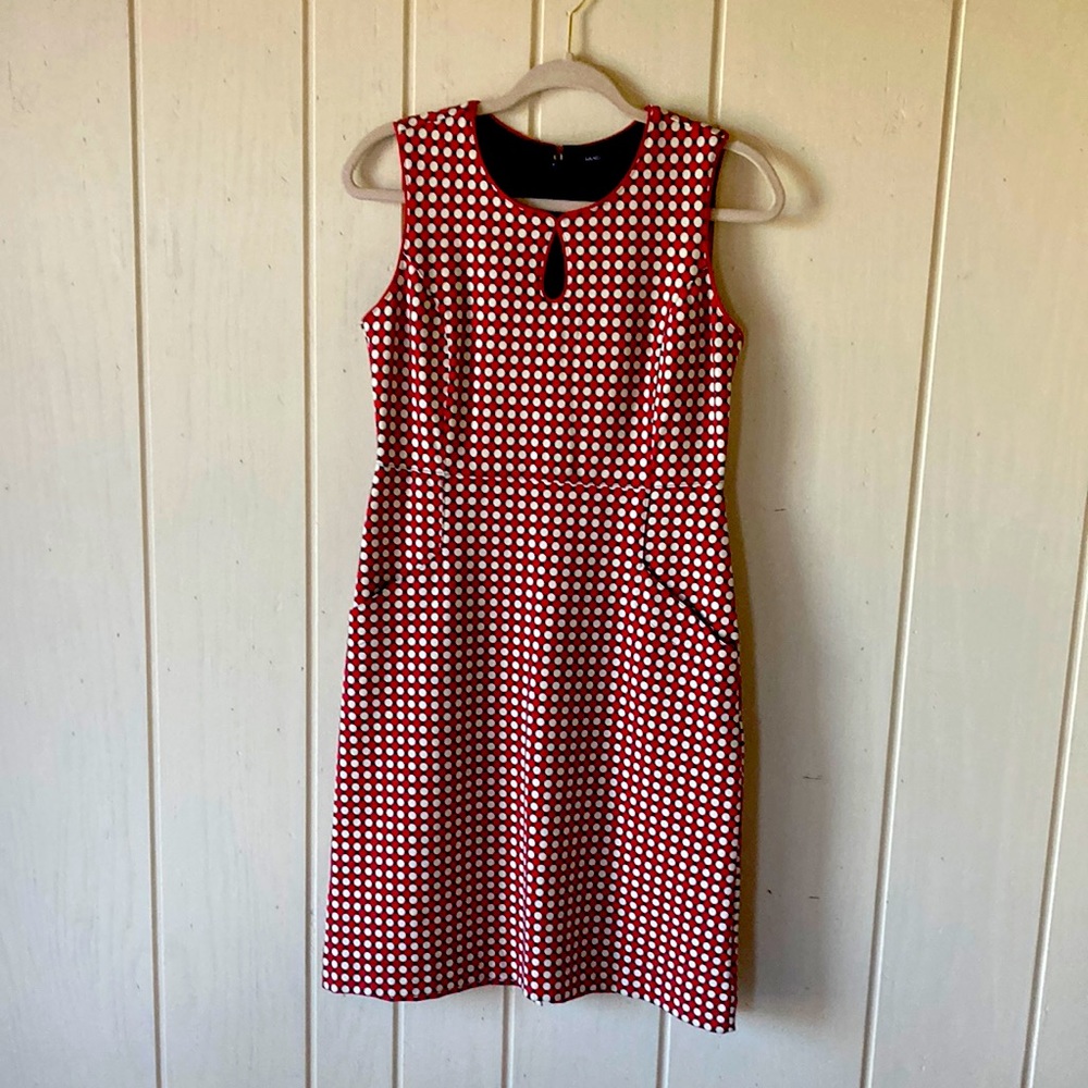 Red white and blue sleeveless dress by Lands’ End